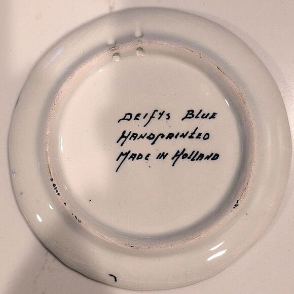 Vintage Delft Blue Hand Painted Windmill Plate Dish Made in Holland - Picture 2 of 7